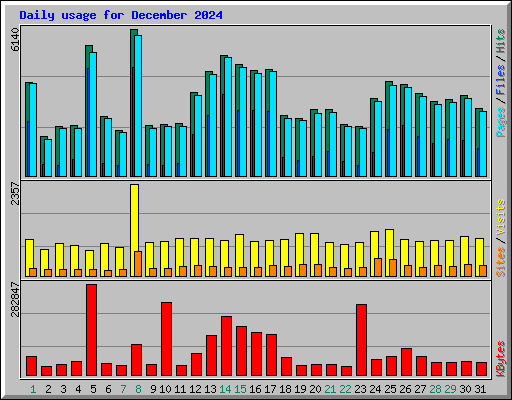 Daily usage for December 2024