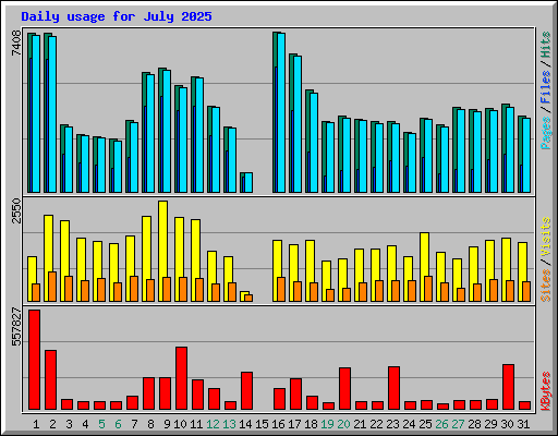 Daily usage for July 2025