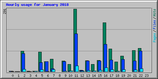 Hourly usage for January 2018
