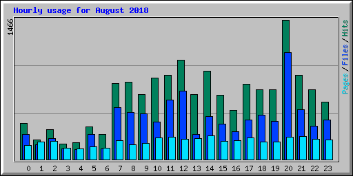 Hourly usage for August 2018