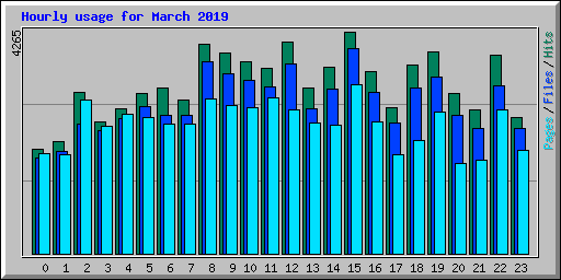 Hourly usage for March 2019