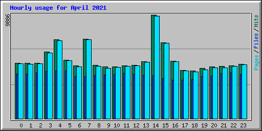Hourly usage for April 2021